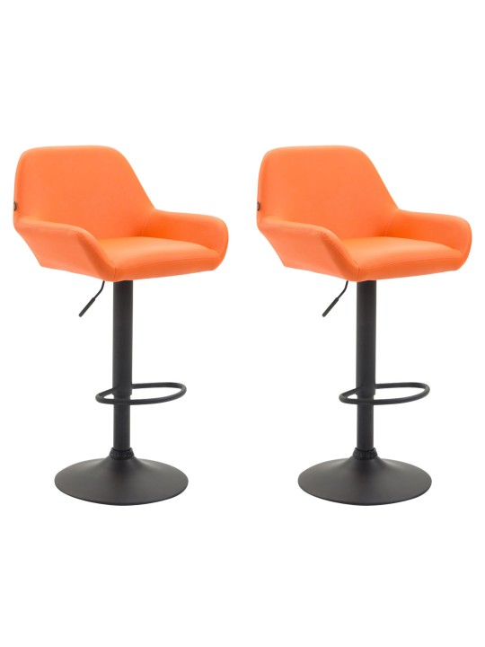 Set van 2 barkrukken Braga kunstleer, oranje Set van 2 barkrukken Braga kunstleer, oranje