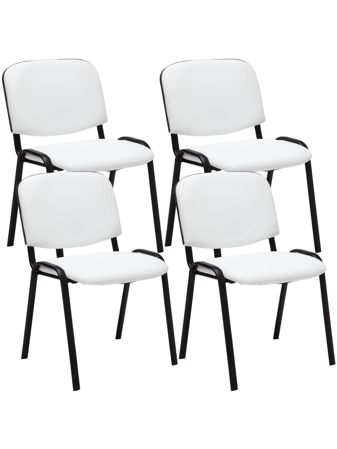 Set van 4 bezoekersstoelen Ken kunstleer, wit