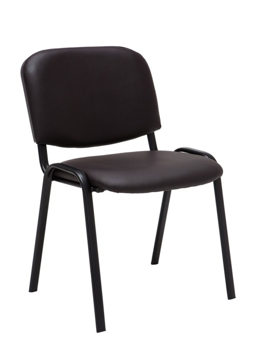 Set van 4 bezoekersstoelen Ken kunstleer, bruin