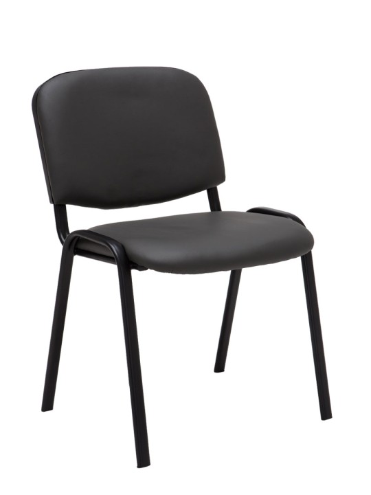 Set van 4 bezoekersstoelen Ken kunstleer, grijs