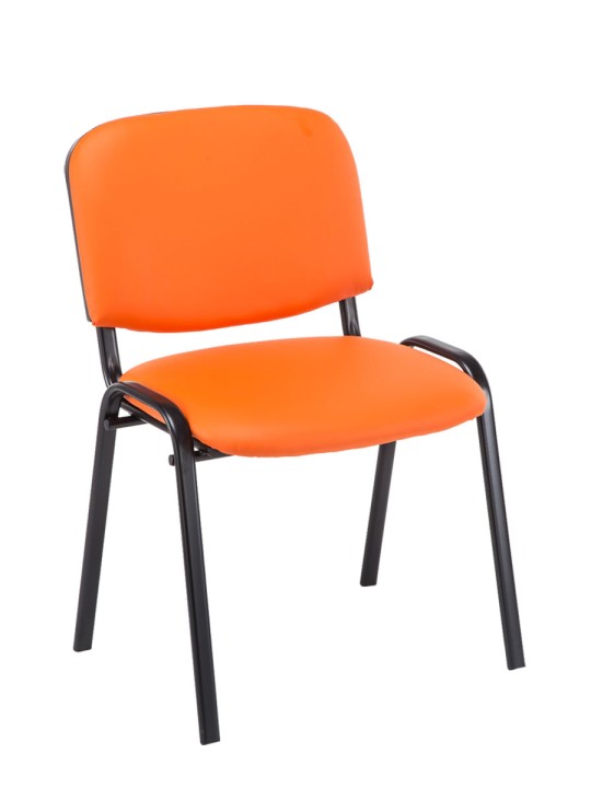 Set van 4 bezoekersstoelen Ken kunstleer, oranje