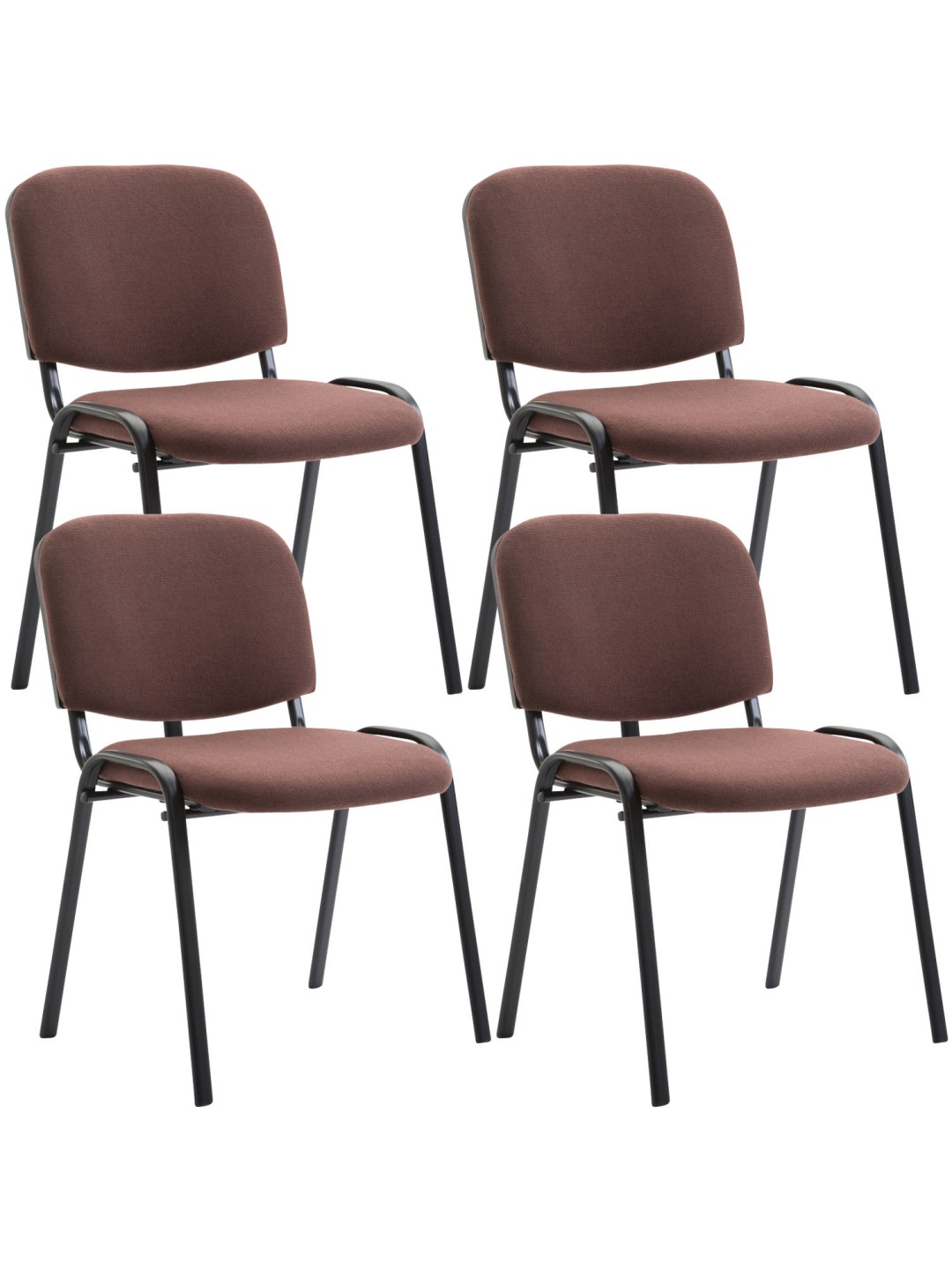 Set van 4 bezoekersstoelen Ken stof, bruin