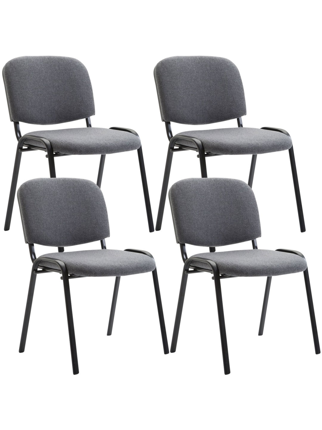 Set van 4 bezoekersstoelen Ken stof, grijs