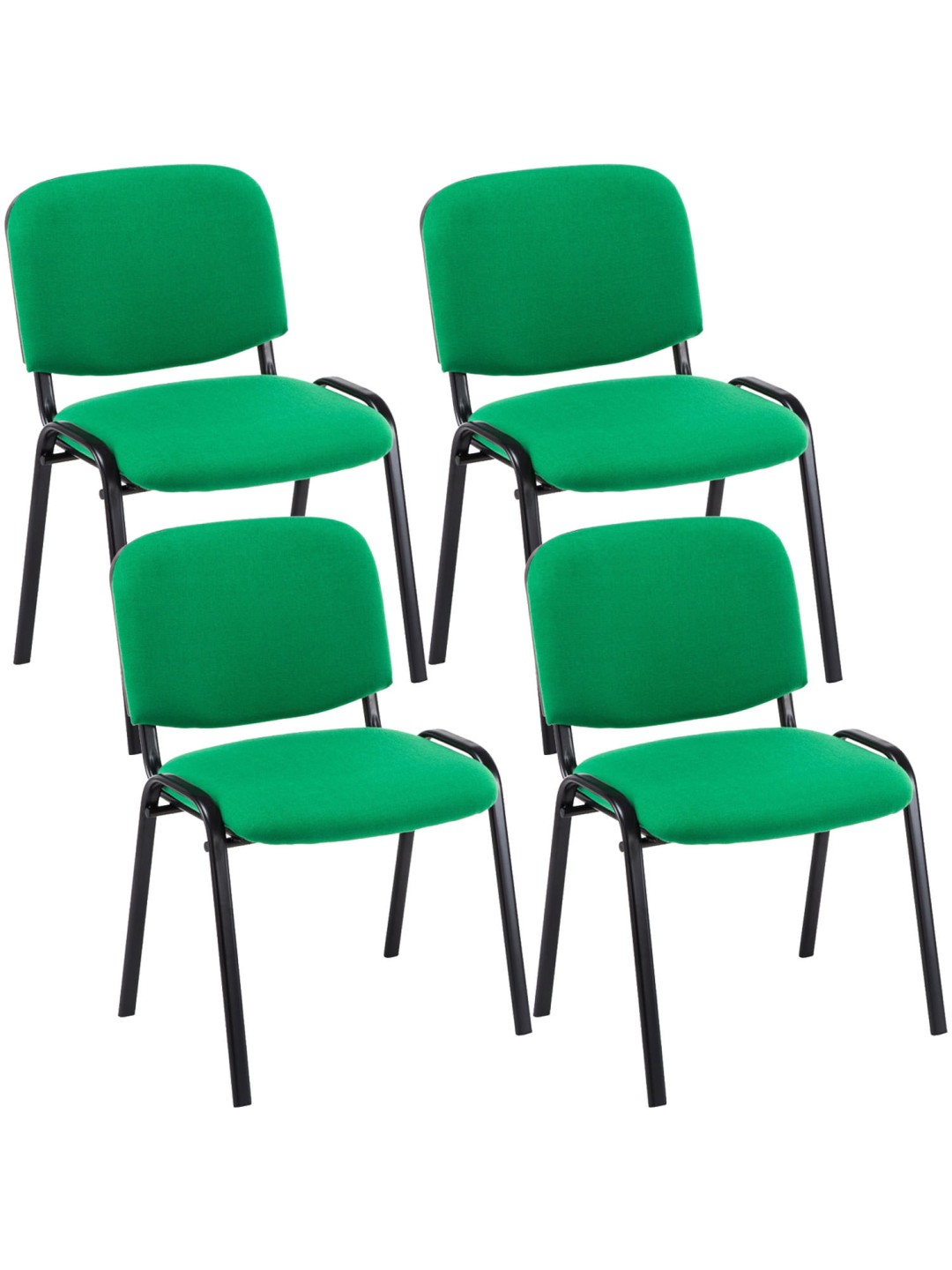 Set van 4 bezoekersstoelen Ken stof, groen