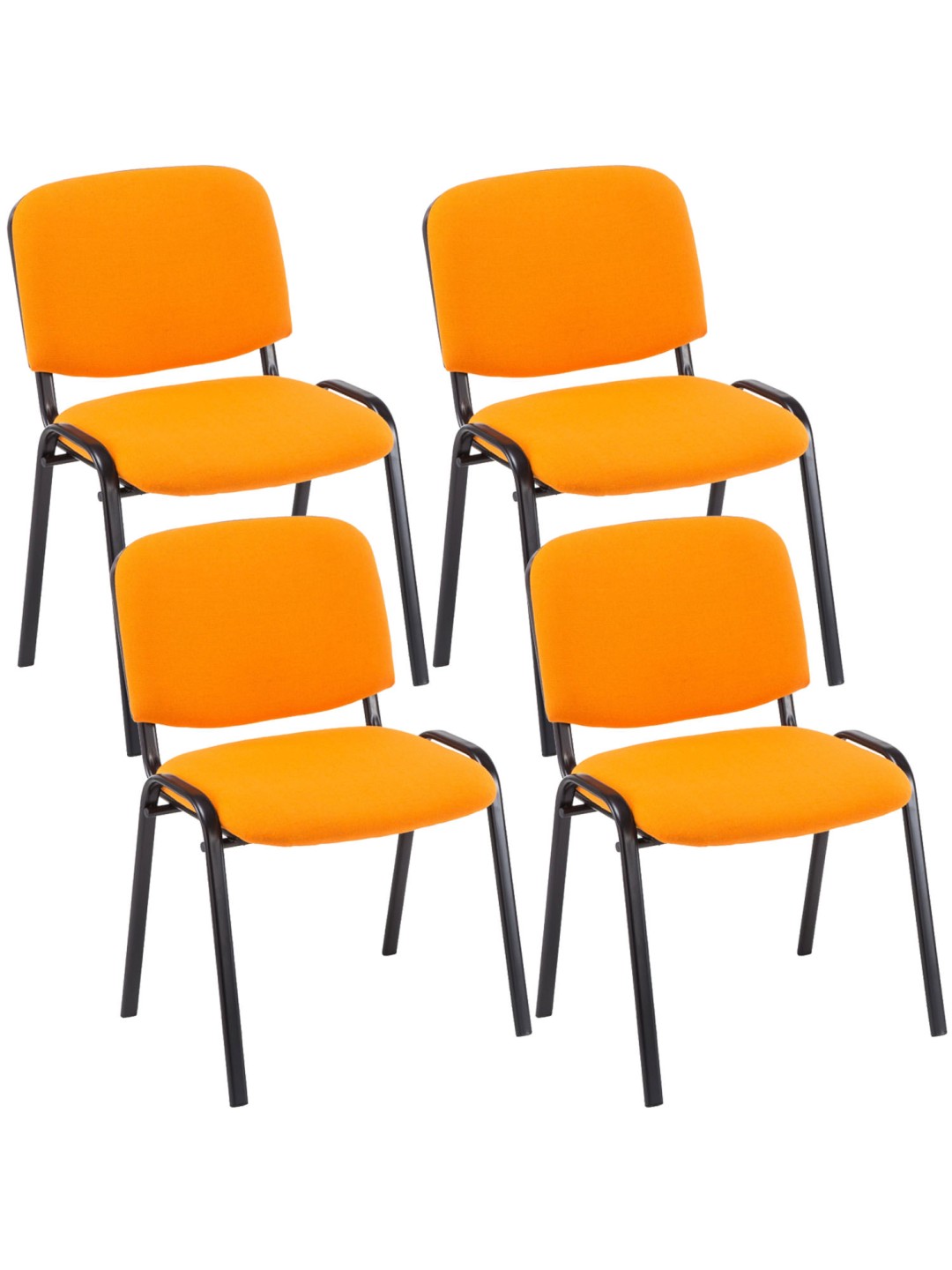 Set van 4 bezoekersstoelen Ken stof, oranje