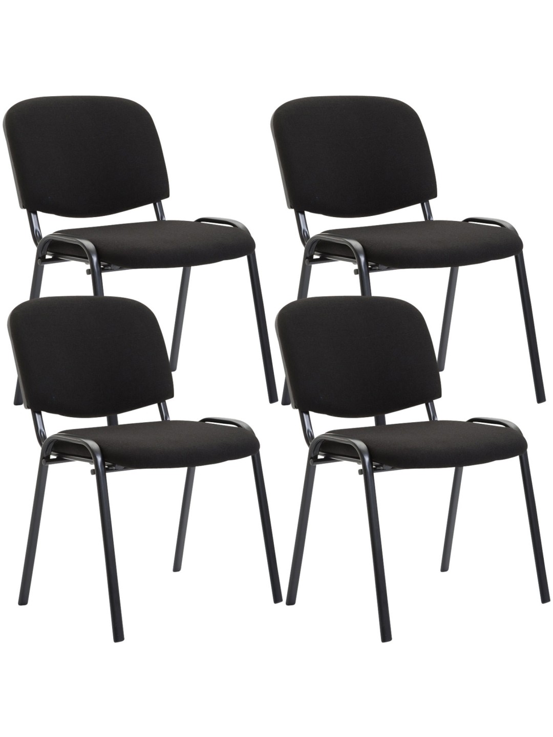 Set van 4 bezoekersstoelen Ken stof, zwart