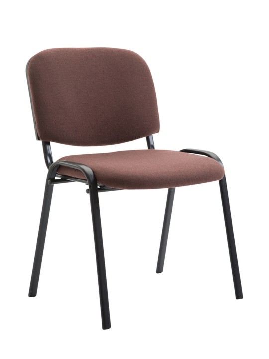 Set van 4 bezoekersstoelen Ken stof, bruin