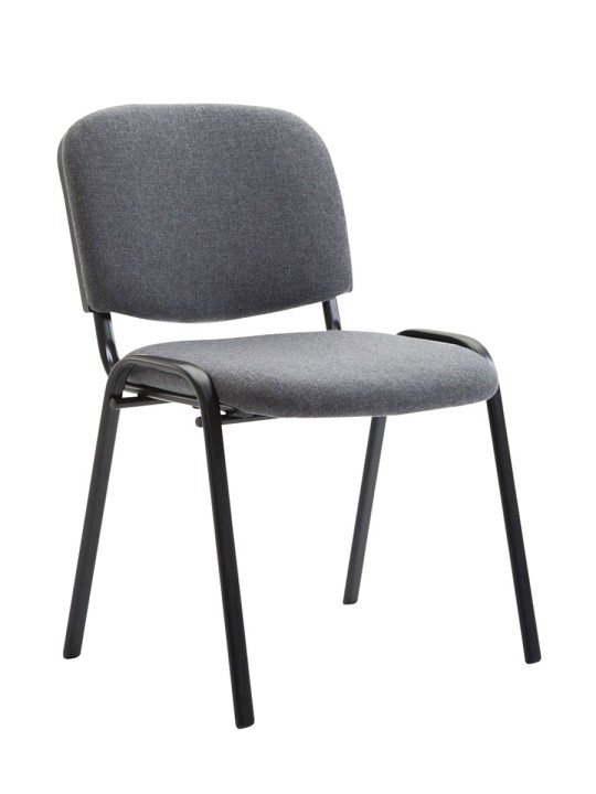 Set van 4 bezoekersstoelen Ken stof, grijs