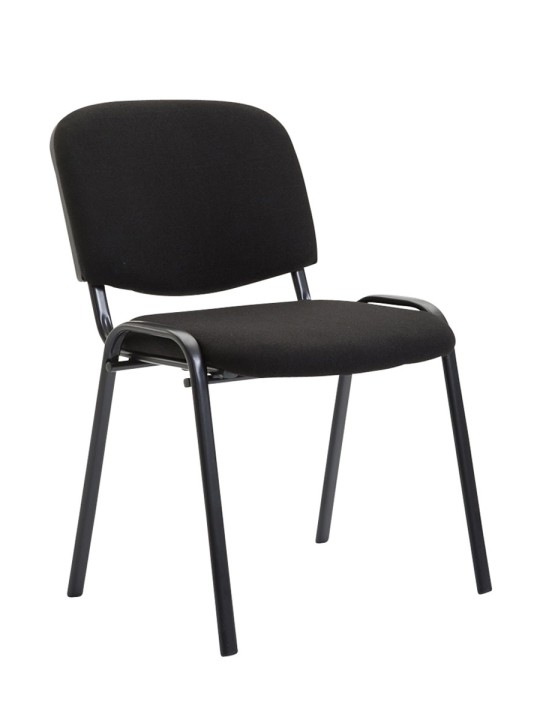 Set van 4 bezoekersstoelen Ken stof, zwart