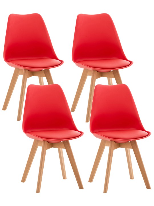 Set van 4 stoelen Linares, rood