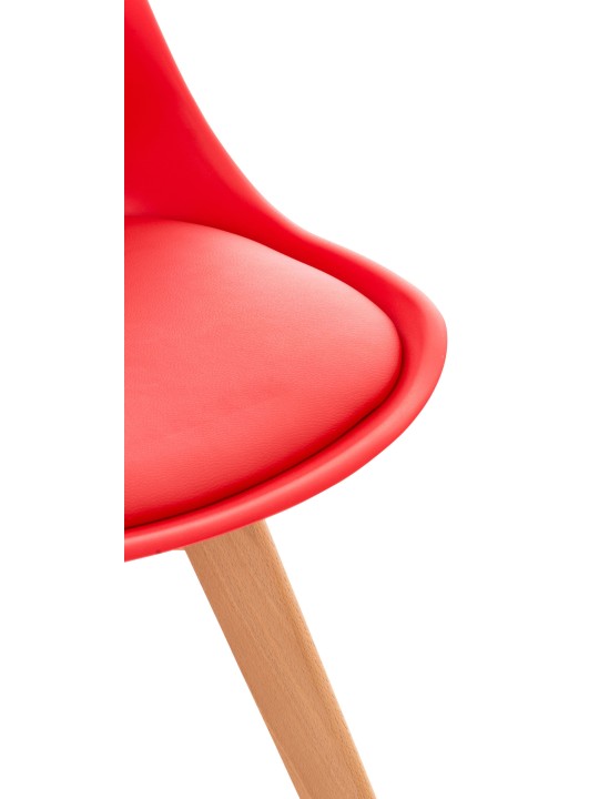 Set van 4 stoelen Linares, rood