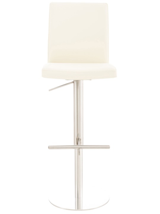 Barkruk Cadiz kunstleer RVS, crème