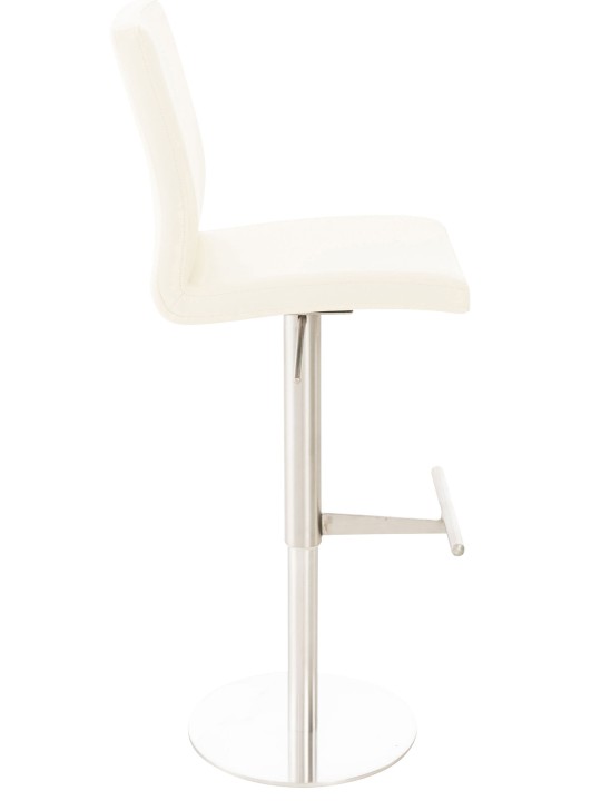 Barkruk Cadiz kunstleer RVS, crème