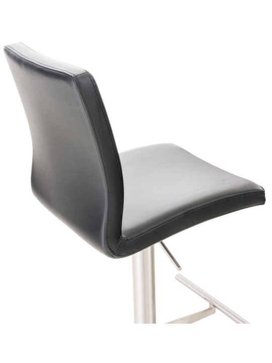 Barkruk Cadiz kunstleer RVS, zwart