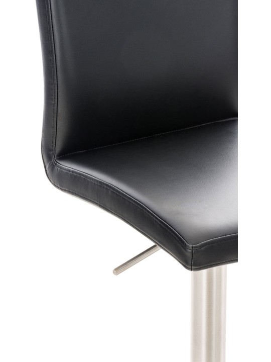 Barkruk Cadiz kunstleer RVS, zwart