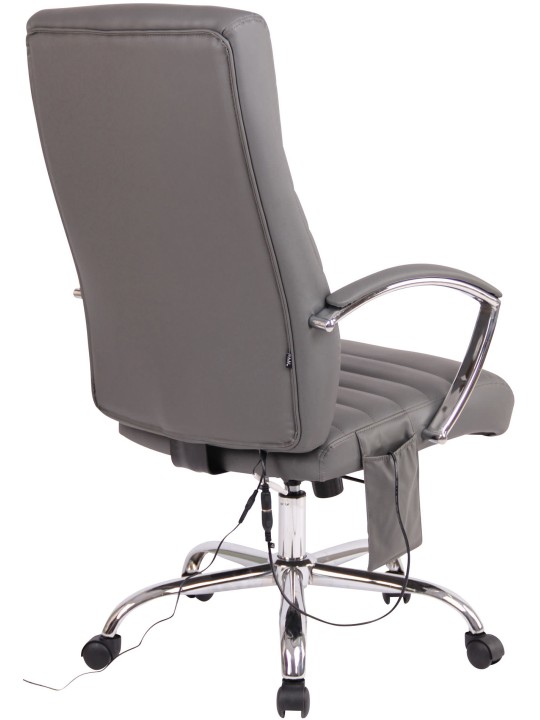 Walliser kunstleren bureaustoel met massagefunctie, grijs