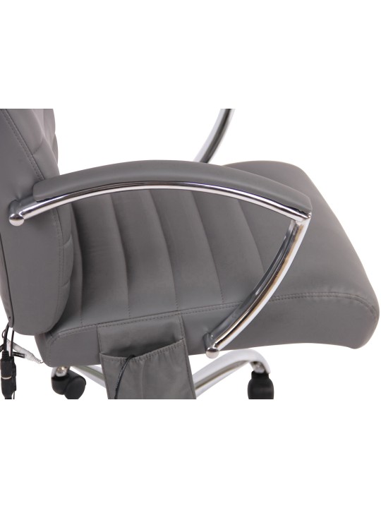 Walliser kunstleren bureaustoel met massagefunctie, grijs