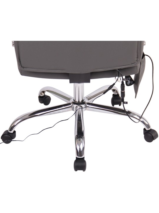 Walliser kunstleren bureaustoel met massagefunctie, grijs