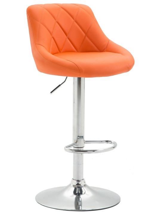 Barkruk Lazio kunstleer chroom, oranje