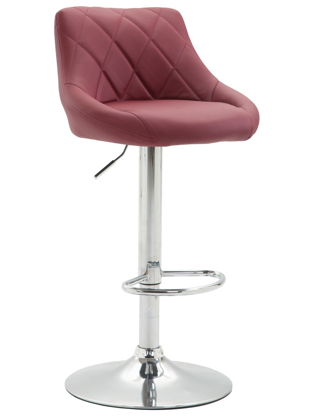 Barkruk Lazio kunstleer chroom, bordeauxrood