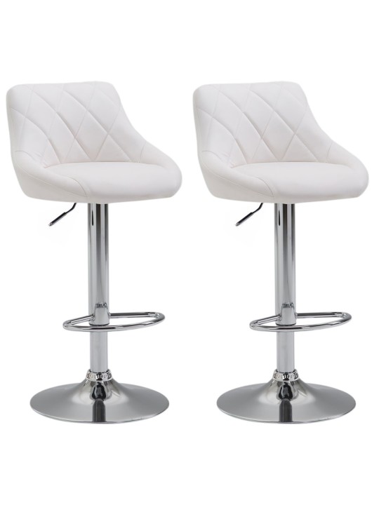 Set van 2 barkrukken Lazio kunstleer C, wit