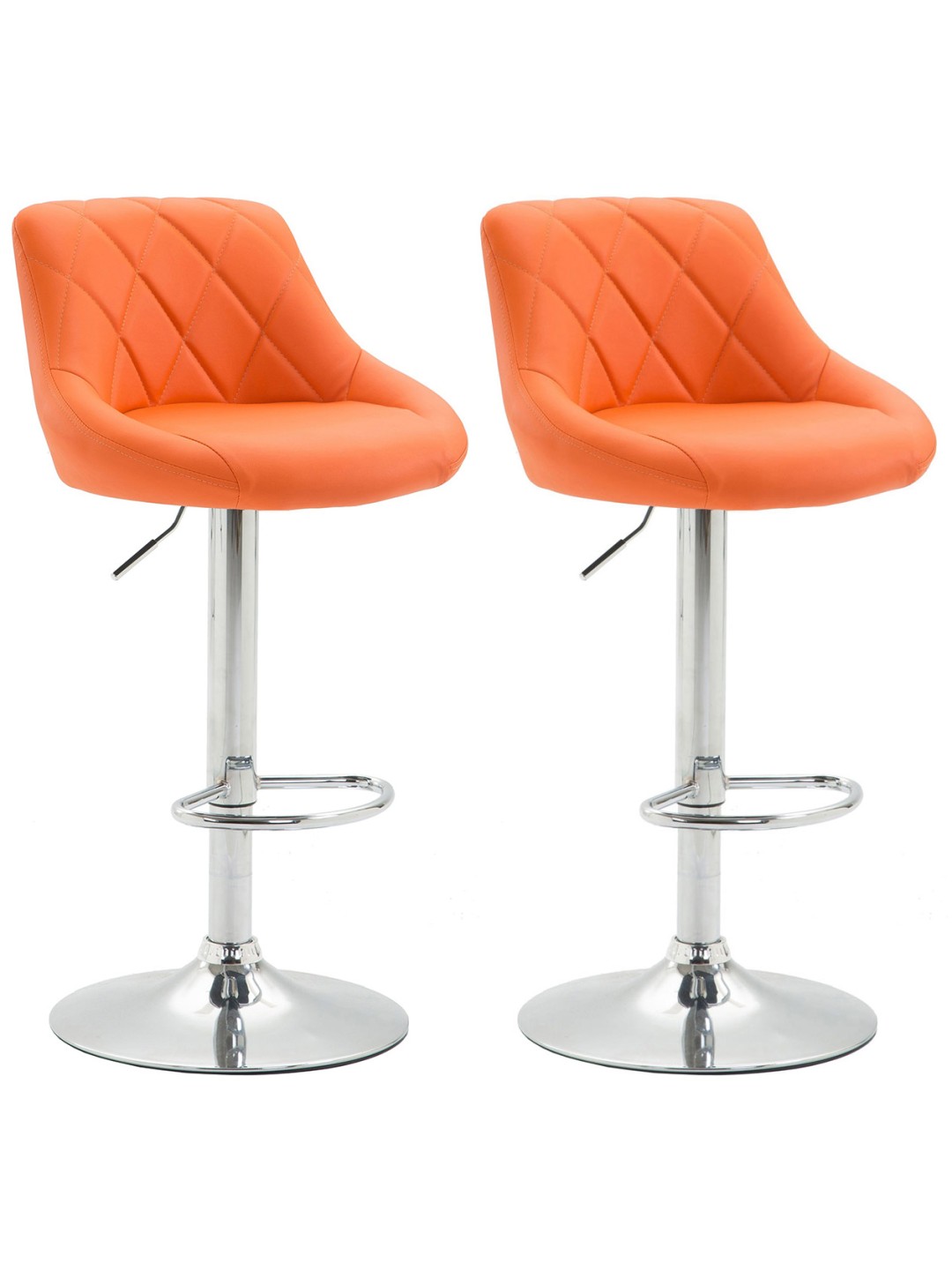 Set van 2 barkrukken Lazio kunstleer C, oranje