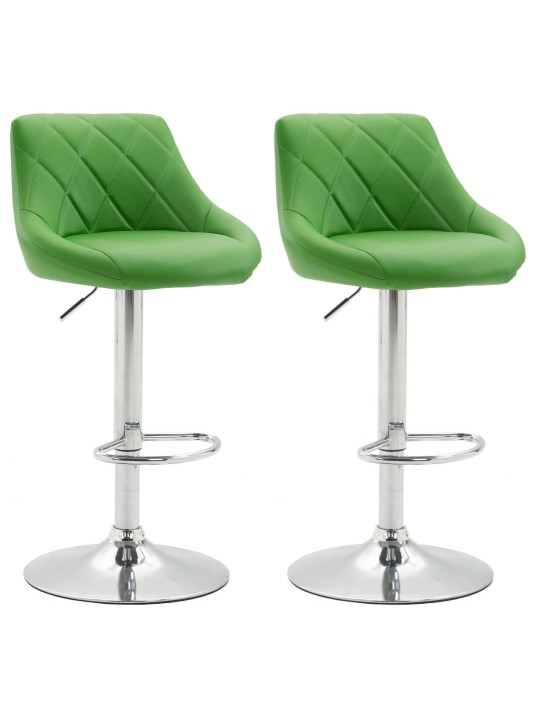 Set van 2 barkrukken Lazio kunstleer C, groen