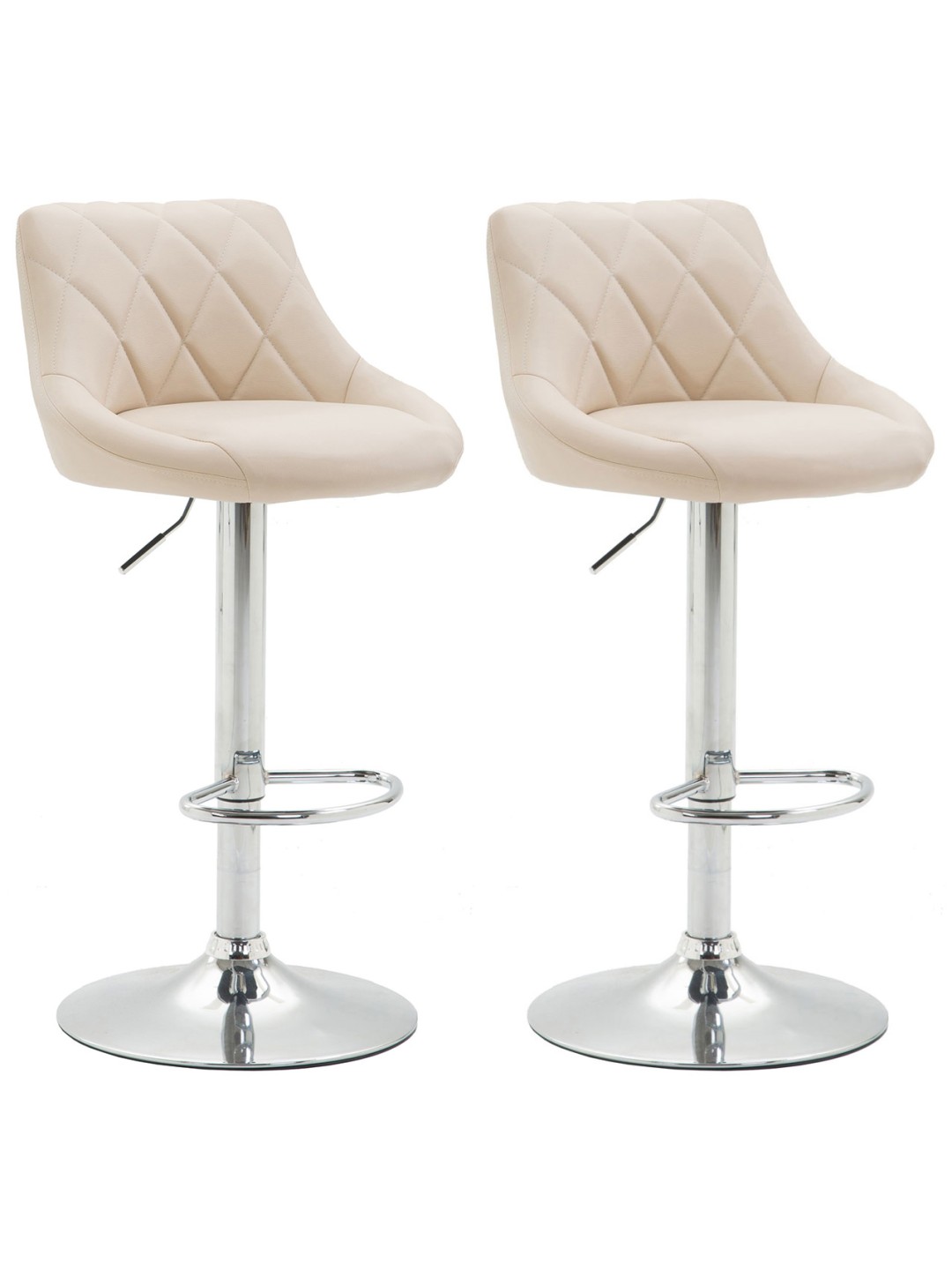 Set van 2 barkrukken Lazio kunstleer C, crème