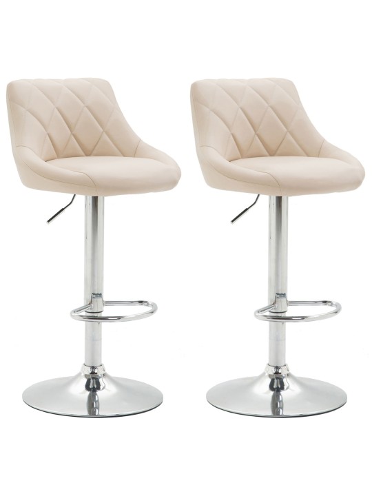Set van 2 barkrukken Lazio kunstleer C, crème