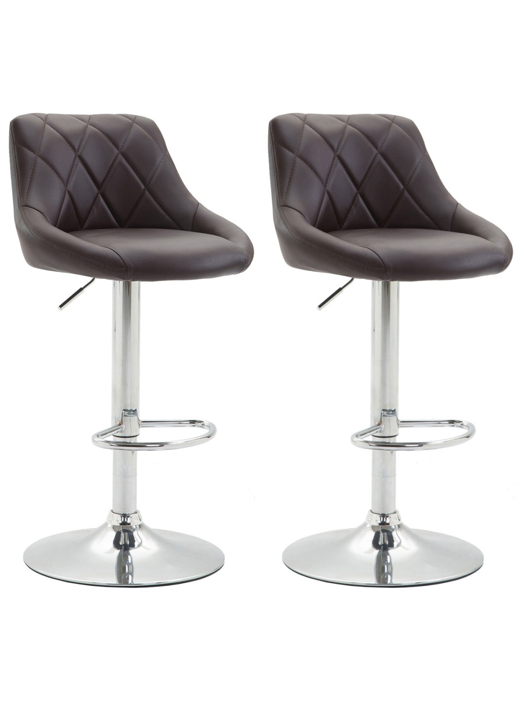 Set van 2 barkrukken Lazio kunstleer C, bruin