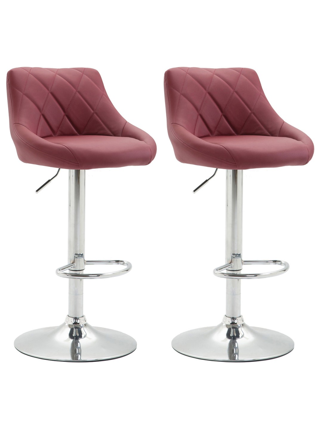 Set van 2 barkrukken Lazio kunstleer C, bordeauxrood