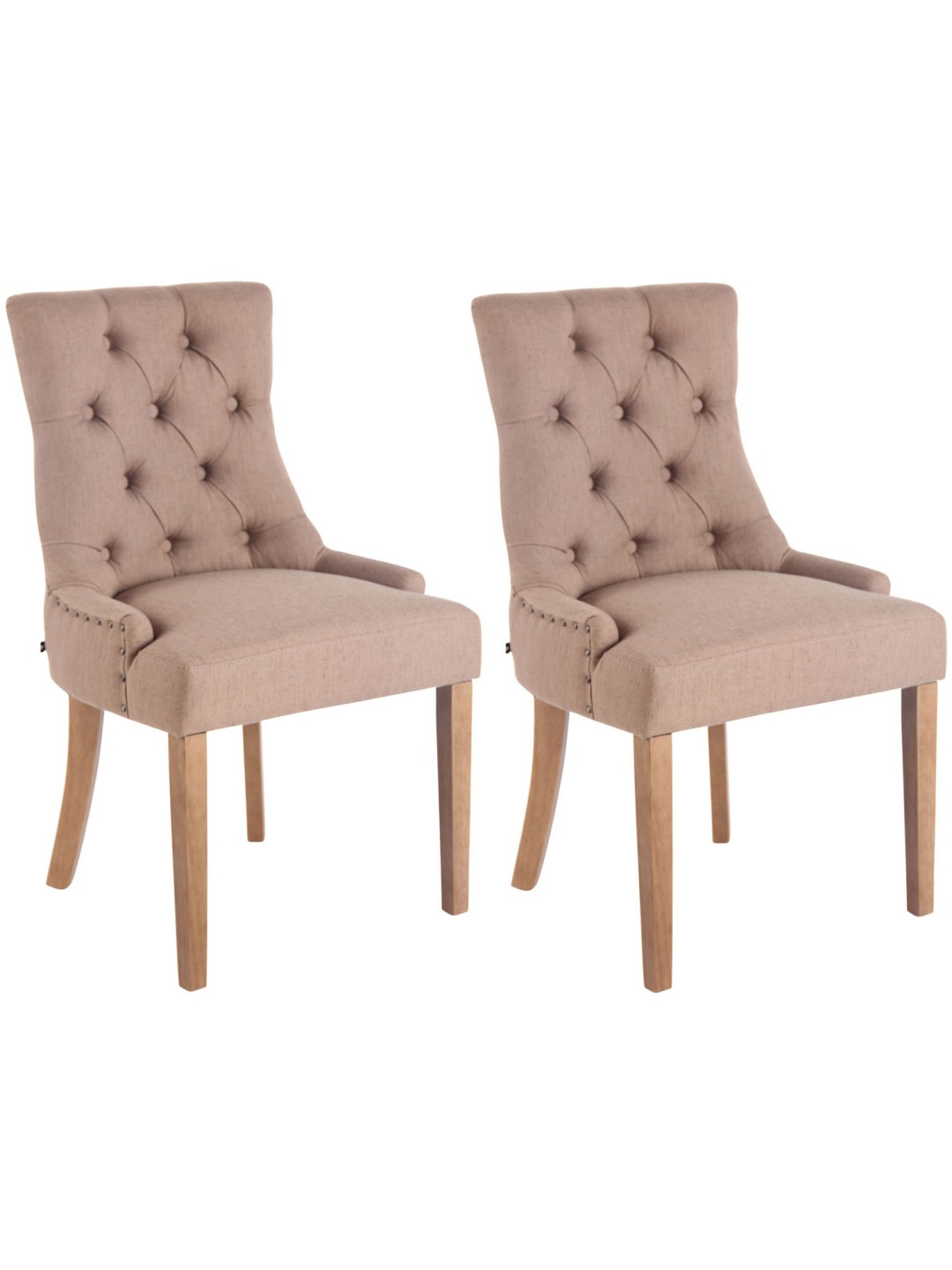 Set van 2 eetkamerstoelen Aberdeen stof antiek-licht, taupe