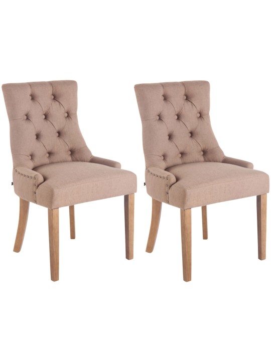 Set van 2 eetkamerstoelen Aberdeen stof antiek-licht, taupe