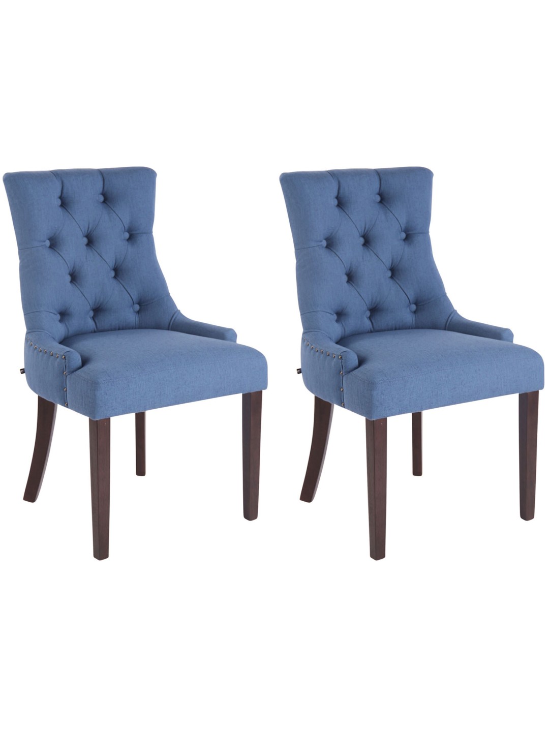 Set van 2 eetkamerstoelen Aberdeen stof antiek, blauw