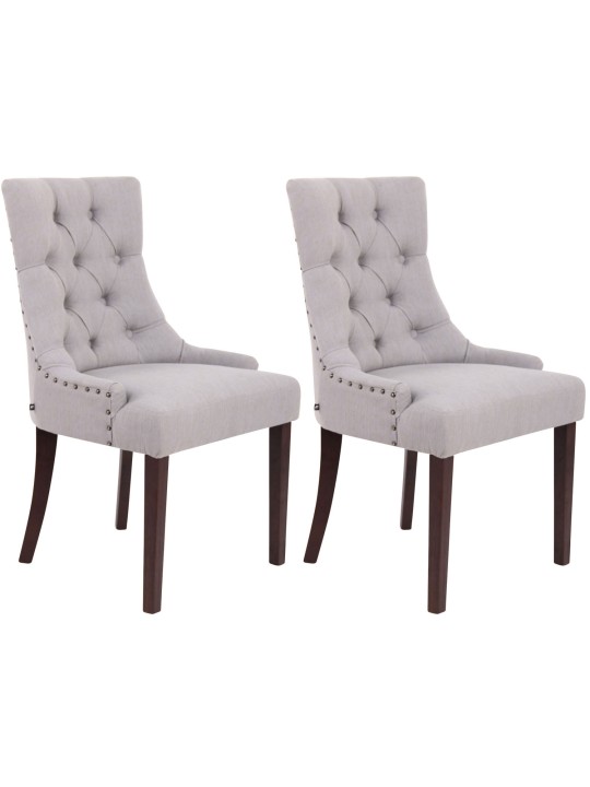 Set van 2 eetkamerstoelen Aberdeen stof antiek, grijs