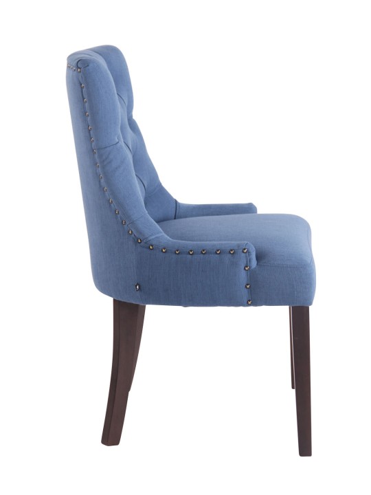 Set van 2 eetkamerstoelen Aberdeen stof antiek, blauw