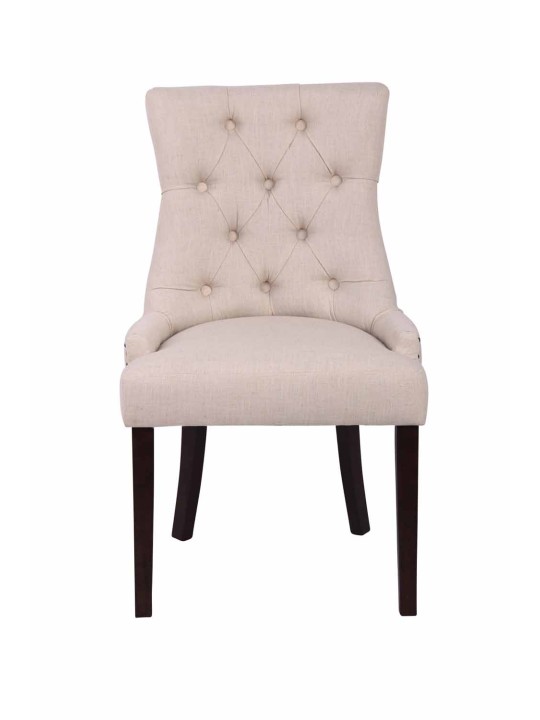 Set van 2 eetkamerstoelen Aberdeen stof antiek, crème