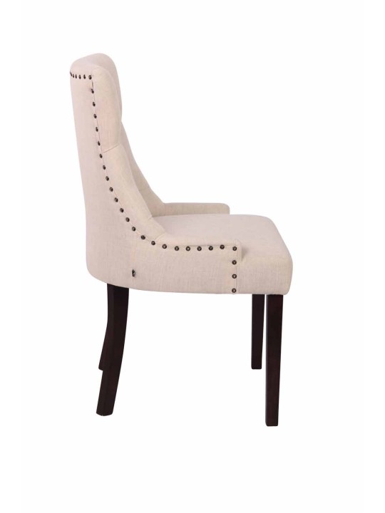 Set van 2 eetkamerstoelen Aberdeen stof antiek, crème