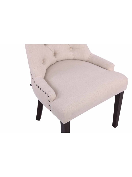 Set van 2 eetkamerstoelen Aberdeen stof antiek, crème