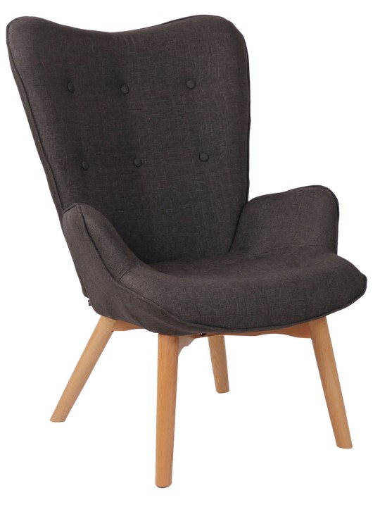 Ligstoel Durham stof, donkergrijs