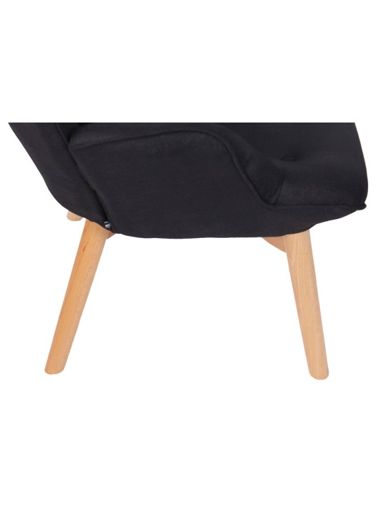 Ligstoel Durham stof, zwart