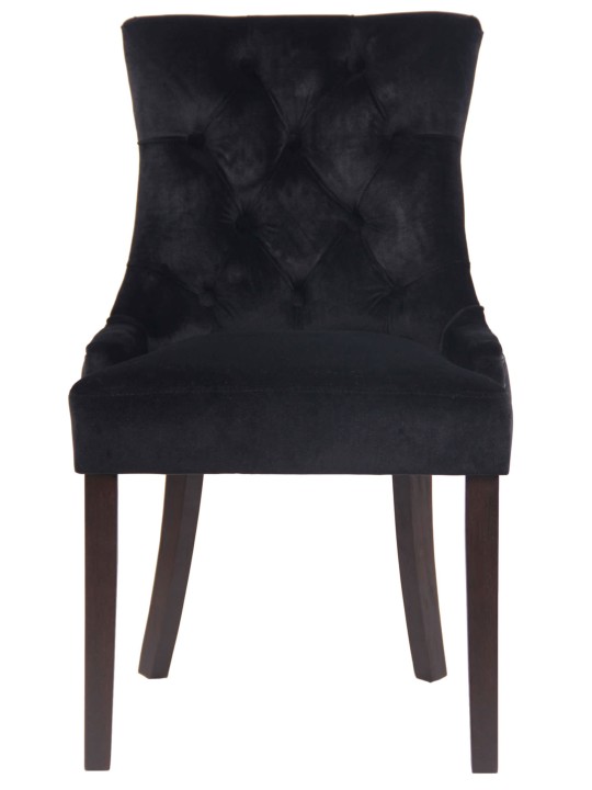 Eetkamerstoel Aberdeen fluweel antiek, zwart