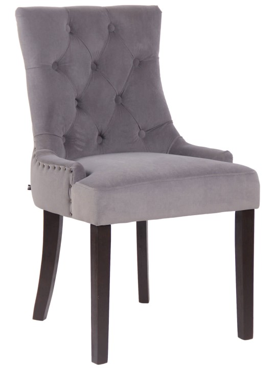 Eetkamerstoel Aberdeen fluweel antiek, grijs Eetkamerstoel Aberdeen fluweel antiek, grijs