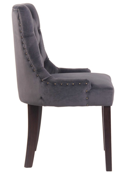 Eetkamerstoel Aberdeen fluweel antiek, donkergrijs