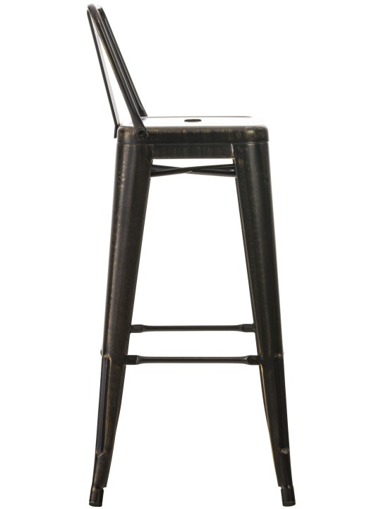 Barkruk Mason antiek, zwart-goud