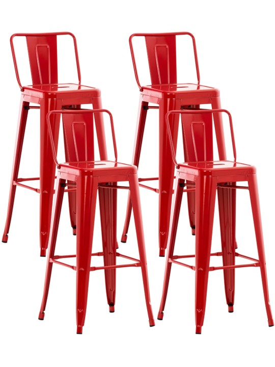 Set van 4 barkrukken Mason, rood