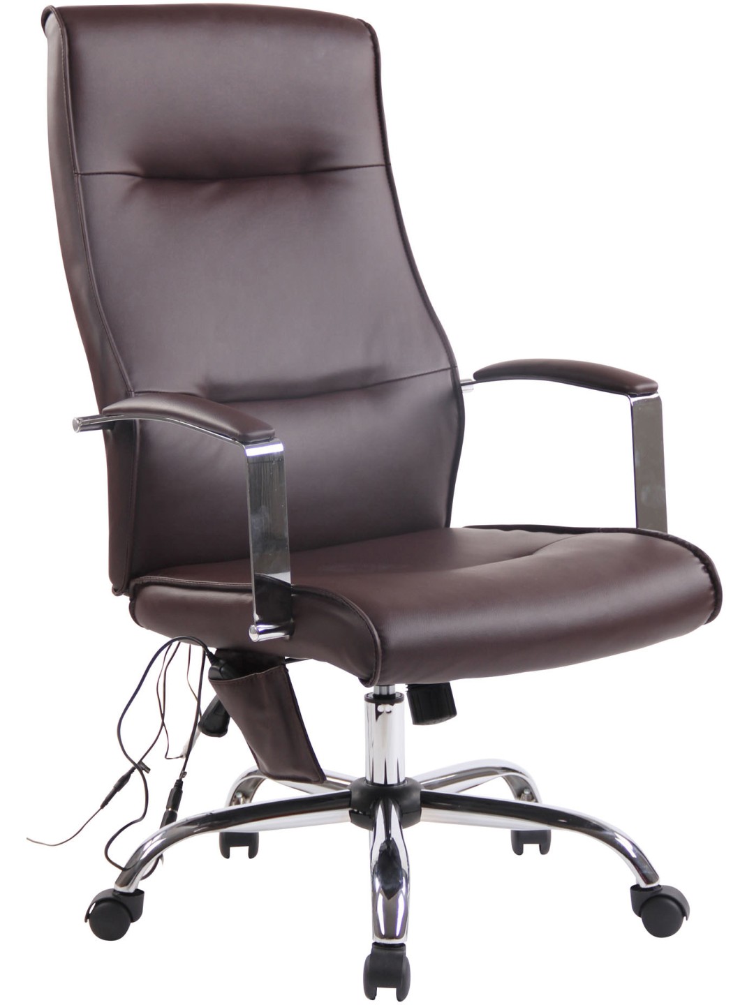 Portland kunstleren bureaustoel met massagefunctie, bruin