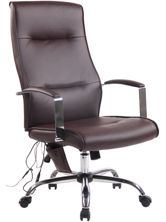 Portland kunstleren bureaustoel met massagefunctie, bruin