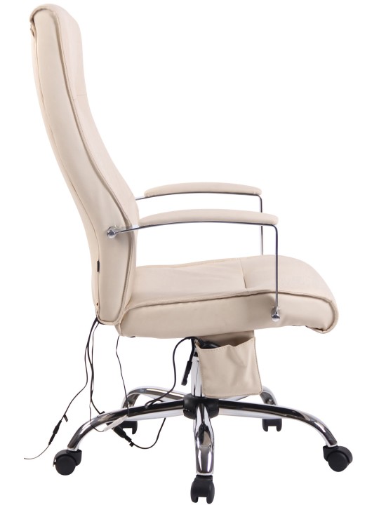 Portland kunstleren bureaustoel met massagefunctie, crème