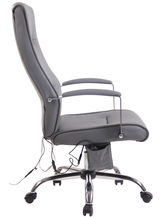 Portland kunstleren bureaustoel met massagefunctie, grijs